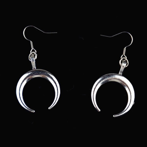 Witch Crescent Moon Earrings Pagan Gothic Jewelry Goddess Mysterious Gift