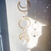 Witch Crescent Moon Sun Crystal Prism Suncatcher Occult Decor Witchcraft Windows Hanging Good Luck Banish Evil