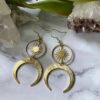 Witch Crescent Moon Sun Dangle Earrings Gothic Earrings Celestial Jewelry For Gift