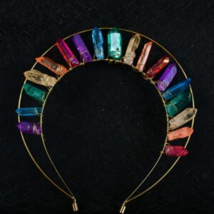 Witch Crystal Quartz Hairband Raw Crystal Crown Bride Jewelry Witch Gift