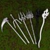 Witch Dead Skull Sun Sword Hair Stick Pagan Occult Protection Hairpin Goddess Hair Jewelry Wicca Gift