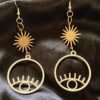 Witch Evil Eye Sun Drop Earrings Turkish Amulet Charm Jewelry For Women Gift
