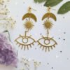 Witch Evil Eye Sun Moon Dangle Earrings Goddess Wiccan Jewelry For Women