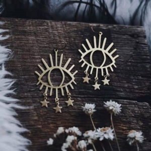 Witch Evil Eyes Star Pentagram Drop Earrings Pagan Amulet Jewelry For Gift