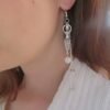 Witch Goddess Crystal Quartz Dangle Earrings Pagan Jewelry