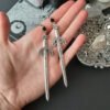 Witch Gothic Sword Dangle Earrings Pagan Jewelry