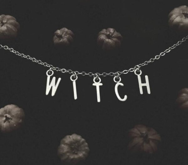 Witch Letter Statement Necklace Magic Mysterious Necklace Wiccan Craft
