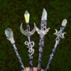 Witch Magic Wand Pagan Triple Crescent Moon Snake Fairy Wands