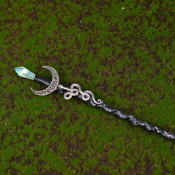 Witch Magic Wand Pagan Triple Crescent Moon Snake Fairy Wands