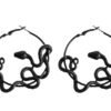Witch Pagan Black Snake Earrings Twining Snake Hoop Earrings Gothic Jewelry For Gift