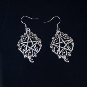 Witch Pentagram Ivy Vine Dangle Drop Earring Wiccan Goth Pagan Jewelry