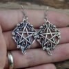 Witch Pentagram Ivy Vine Dangle Drop Earring Wiccan Goth Pagan Jewelry