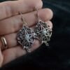 Witch Pentagram Ivy Vine Dangle Drop Earring Wiccan Goth Pagan Jewelry