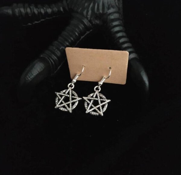 Witch Pentagram Star Dangle Earring Witchcraft Occult Jewelry