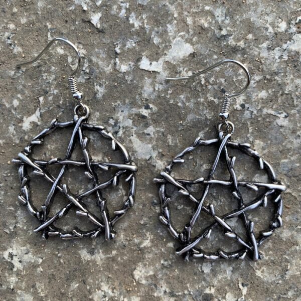 Witch Punk Gothic Life Pentagram Earrings Pagan gift for her