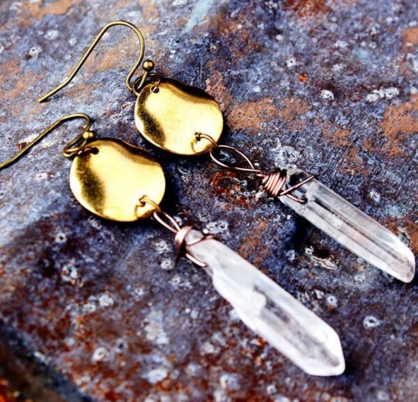 Witch Quartz Rainbow Crystal Earring  Boho Crystal Crown Accessories Jewelry Earrings