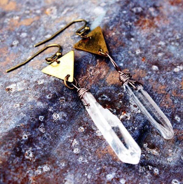 Witch Quartz Rainbow Crystal Earring  Boho Crystal Crown Accessories Jewelry Earrings