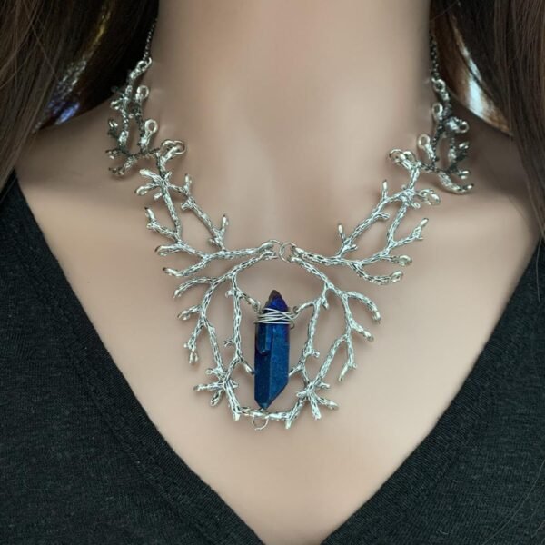 Witch Raw Crystal Magic Forest Queen's Branch Necklace Antler Branch Necklace Elf Necklace Gothic Pagan Magic Jewelry