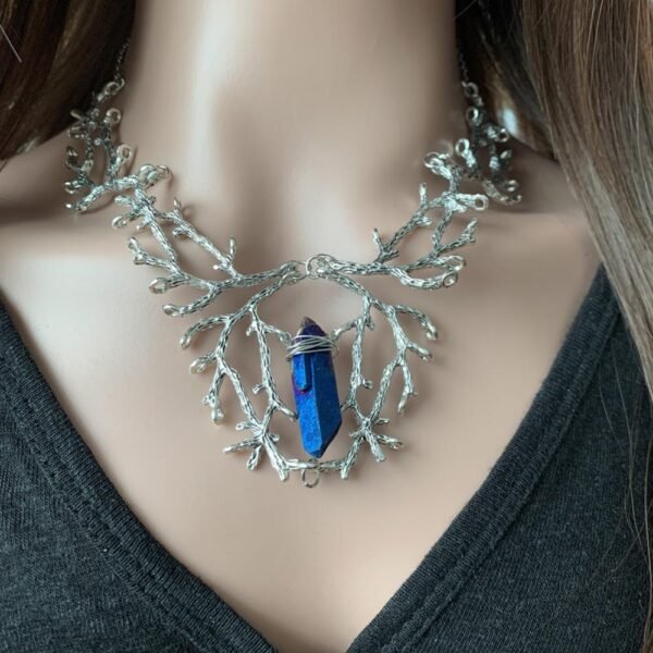 Witch Raw Crystal Magic Forest Queen's Branch Necklace Antler Branch Necklace Elf Necklace Gothic Pagan Magic Jewelry