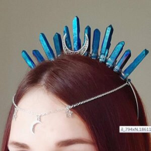 Magic Wicca~Witch Raw crystal bride crystal hair accessories headband Crystal crown witch moon hair accessories party wedding gift