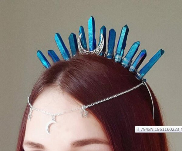 Magic Wicca~Witch Raw crystal bride crystal hair accessories headband Crystal crown witch moon hair accessories party wedding gift