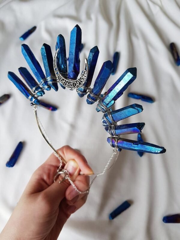 Magic Wicca~Witch Raw crystal bride crystal hair accessories headband Crystal crown witch moon hair accessories party wedding gift