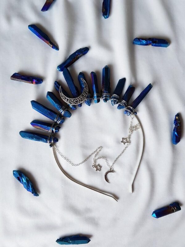 Magic Wicca~Witch Raw crystal bride crystal hair accessories headband Crystal crown witch moon hair accessories party wedding gift