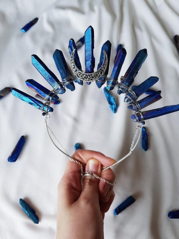 Magic Wicca~Witch Raw crystal bride crystal hair accessories headband Crystal crown witch moon hair accessories party wedding gift