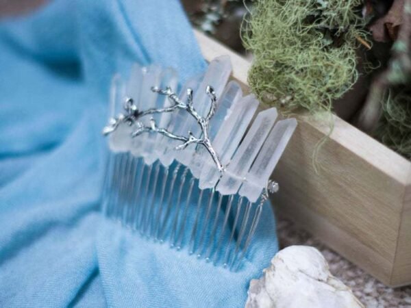 Magic Wicca~Witch Raw crystal headband hair comb antler branch bride birthday party moon hair accessories princess girl honey wedding gift
