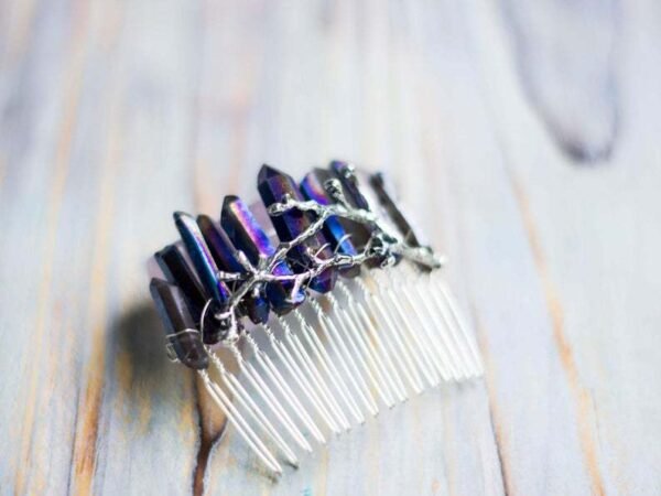 Magic Wicca~Witch Raw crystal headband hair comb antler branch bride birthday party moon hair accessories princess girl honey wedding gift