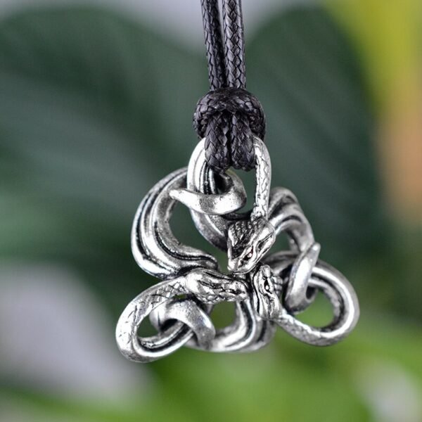 Witch Silver Snake Necklace Pagan Spirit Serpent Ouroboros necklace Gothic Spirit Occult Jewelry Wicca Gift