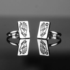 Witch-Silver-Tarot-Ring-Occult-Hand-Moon-And-Sun-Adjustable-Ring-Wiccan-Celestial-Jewelry Witch Silver Tarot Ring Occult Hand Moon And Sun Adjustable Ring Wiccan Celestial Jewelry