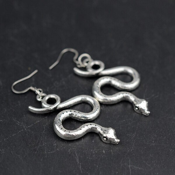 Witch Snake Drop Earrings Gothic Serpent Earrings Pagan Ear Jewelry Wicca Gift for women
