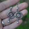 Witch Snake Drop Earrings Gothic Serpent Earrings Pagan Ear Jewelry Wicca Gift for women