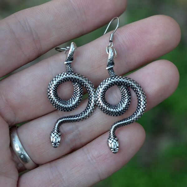Witch Snake Drop Earrings Gothic Serpent Earrings Pagan Ear Jewelry Wicca Gift for women