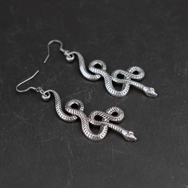 Witch Snake Drop Earrings Gothic Serpent Earrings Pagan Ear Jewelry Wicca Gift for women