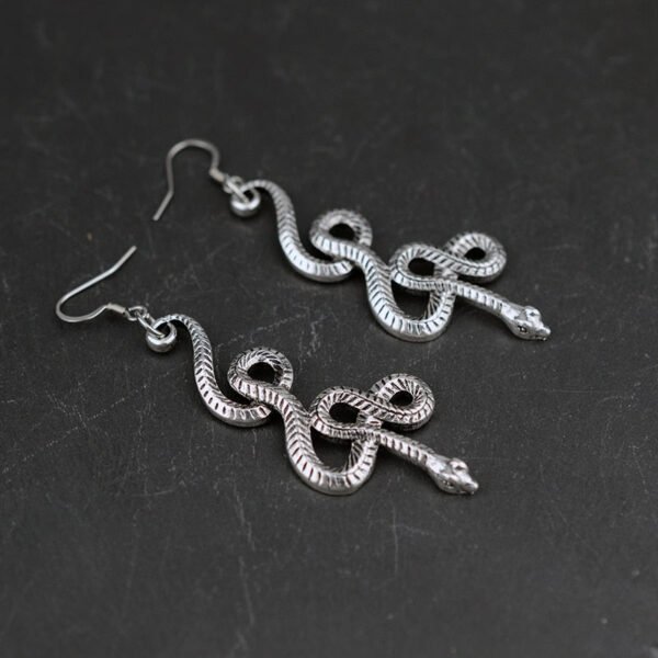 Witch Snake Drop Earrings Gothic Serpent Earrings Pagan Ear Jewelry Wicca Gift for women