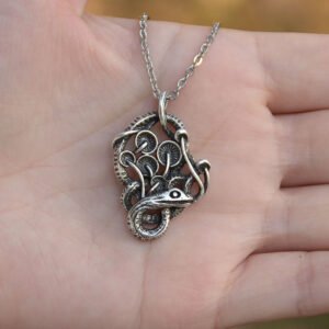 Witch Snake Pendant Necklace Serpent Mushrooms Natural Animal Gothic Gothic Amulet Jewelry