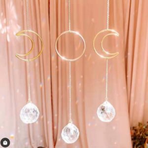 Witch-Suncatcher-Sun-Crescent-Moon-Celestial-Crystal-Prism-Window-Hanging-Occult-Home-Protection-Banish-Evil-Wiccan Witch Suncatcher Sun Crescent Moon Celestial Crystal Prism Window Hanging Occult Home Protection Banish Evil Wiccan