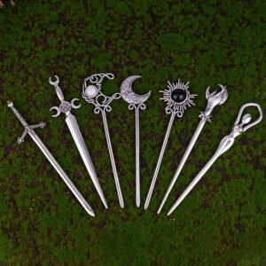 Witch Sword Crescent Moon Goddness Hair Stick