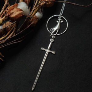 Witch Sword Hand Statment Pendant Necklace Jagger Occult Necklace for Gift