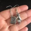 Witch Tarot Card Fortune Teller Hand Psychic Earrings Wiccan Spiritual Mystic Pagan Jewelry
