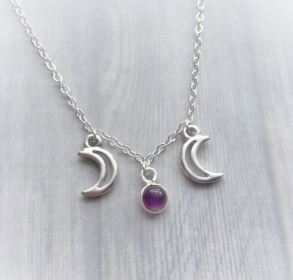 Witch Trinity Moon Crystal Pendant Necklace Magic Pagan Jewelry for Women