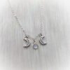 Witch Trinity Moon Crystal Pendant Necklace Magic Pagan Jewelry for Women