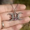 Witch Triple Moon necklace Crescent Moon Pendant Necklace Pagan Gothic Jewelry