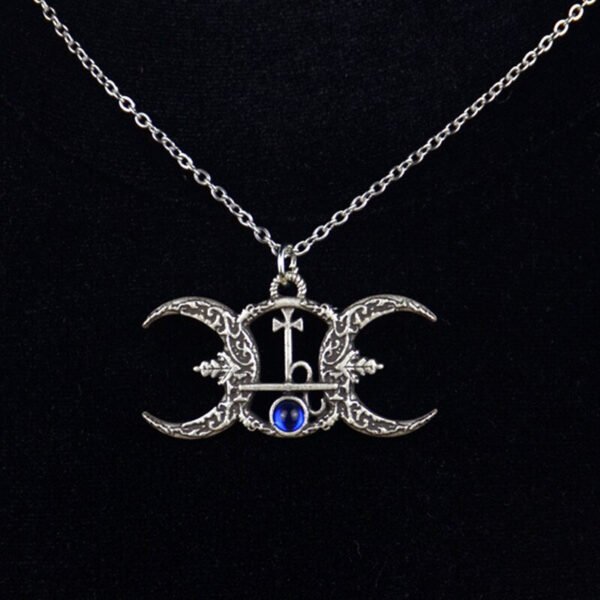 Witch Triple Moon necklace Crescent Moon Pendant Necklace Pagan Gothic Jewelry