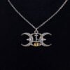 Witch Triple Moon necklace Crescent Moon Pendant Necklace Pagan Gothic Jewelry