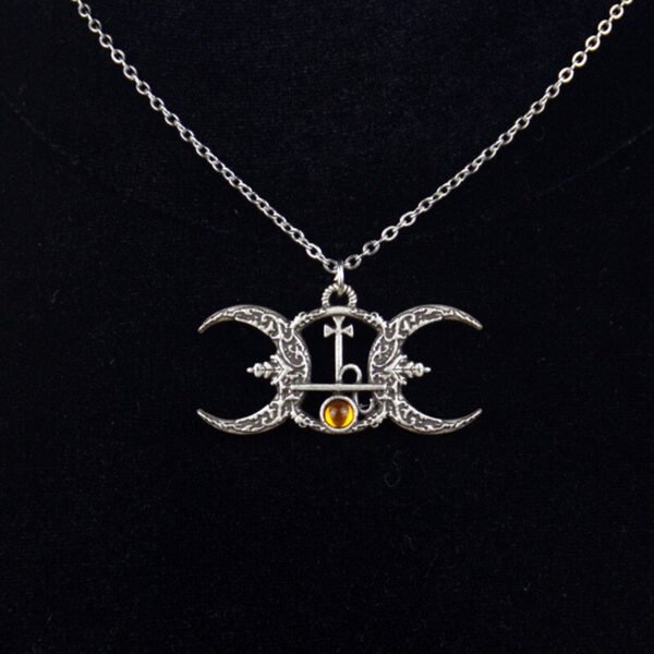 Witch Triple Moon necklace Crescent Moon Pendant Necklace Pagan Gothic Jewelry