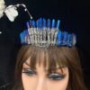 Witch accessories Moon Raw crystal crown wicca Blue quartz crown bridesmaid party ring jewelry headband Crystal jewelry gift