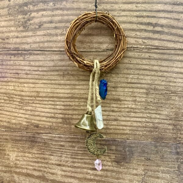 Witch bells crystal moon pendant Home Banish Evil door hanging Gothic jewelry witches bells home protection Pagan wicca decor gi